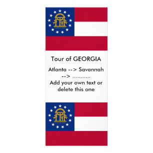 Rack Card with Flag of Georgia, U.S.A.