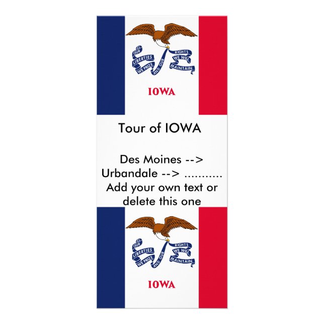 Rack Card with Flag of Iowa, U.S.A. (Front)