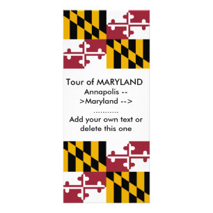 Rack Card with Flag of Maryland, U.S.A.