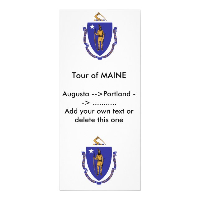 Rack Card with Flag of Massachusetts, U.S.A. (Front)