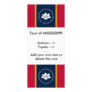 Rack Card with Flag of Mississippi State, USA
