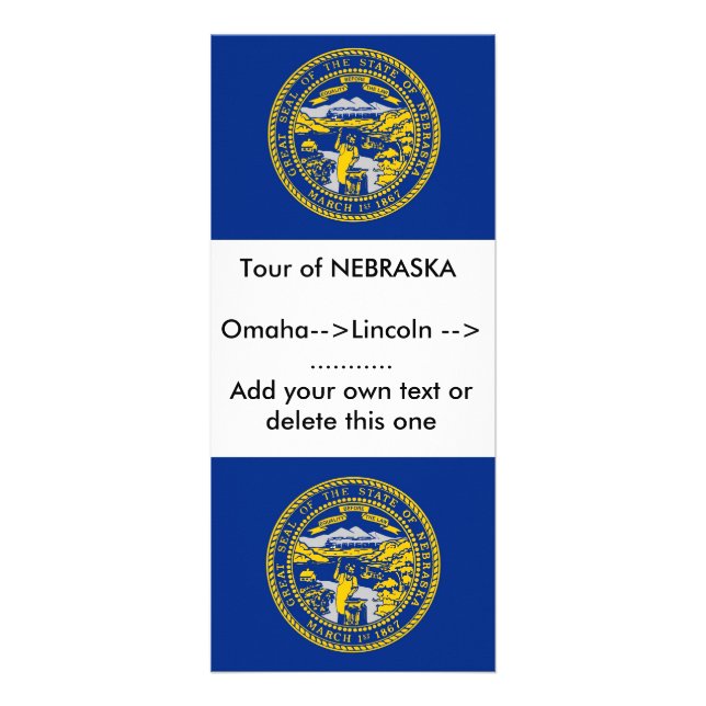 Rack Card with Flag of Nebraska, U.S.A. (Front)