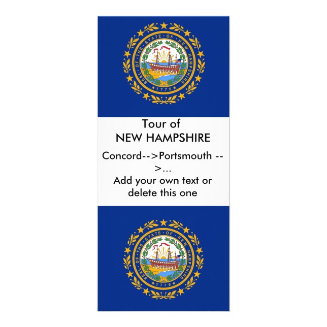 Rack Card with Flag of New Hampshire, U.S.A. (Front)