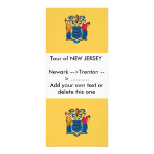 Rack Card with Flag of New Jersey, U.S.A.