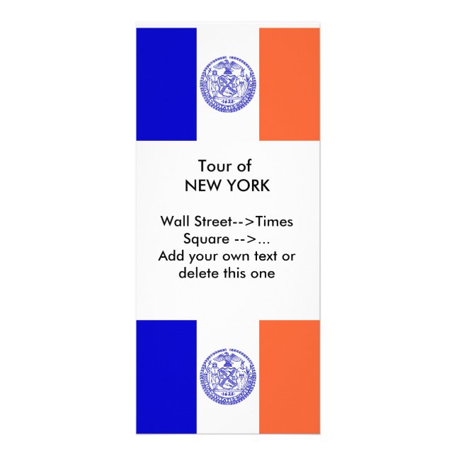 Rack Card with Flag of New York, U.S.A. (Front)
