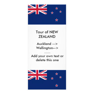 Rack Card with Flag of New Zealand