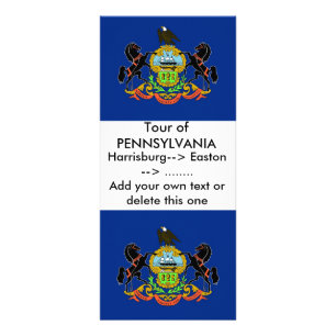 Rack Card with Flag of Pennsylvania, U.S.A.