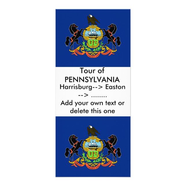 Rack Card with Flag of Pennsylvania, U.S.A. (Front)