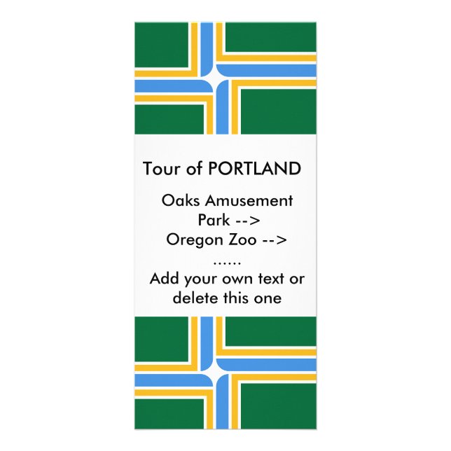 Rack Card with Flag of Portland, U.S.A. (Front)