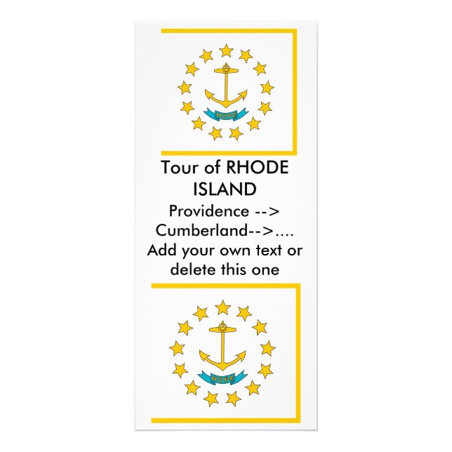 Rack Card with Flag of Rhode Island, U.S.A. (Front)