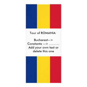 Rack Card with Flag of Romania