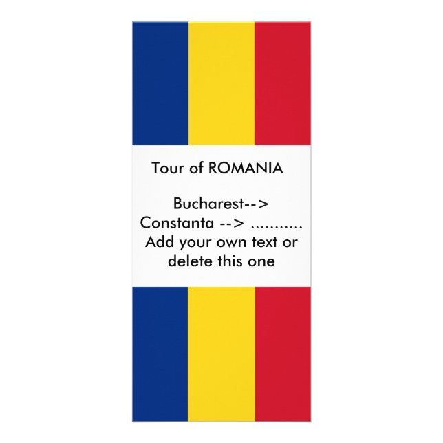 Rack Card with Flag of Romania (Front)