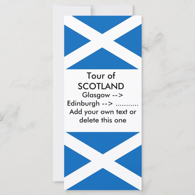 Rack Card with Flag of Scotland (Front)
