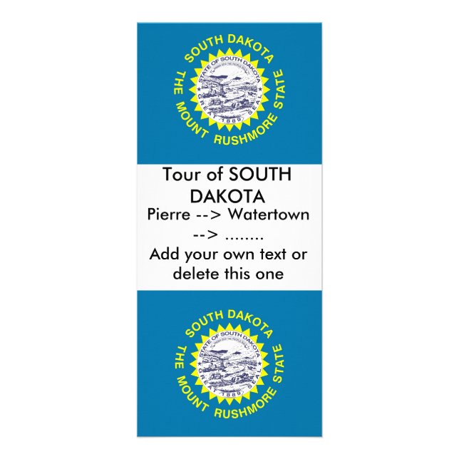 Rack Card with Flag of South Dakota, U.S.A. (Front)
