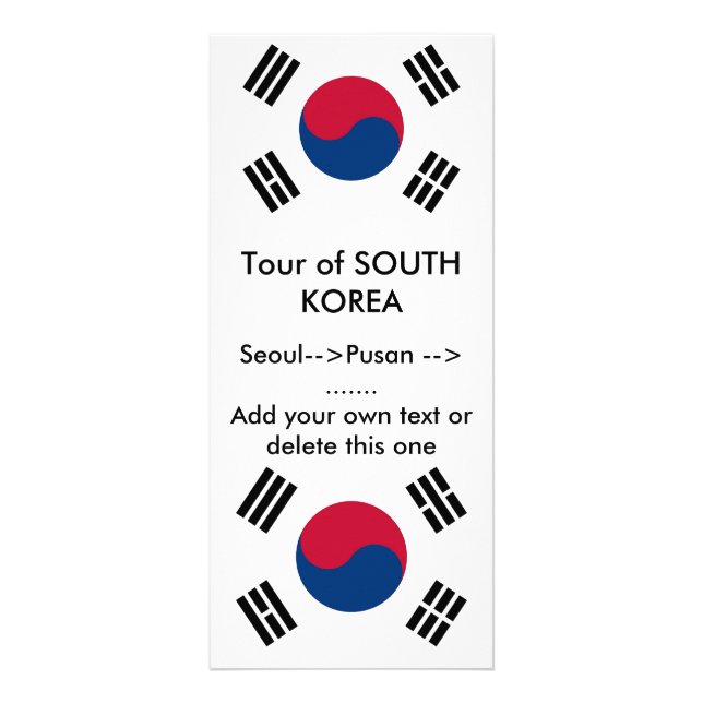 Rack Card with Flag of South Korea (Front)