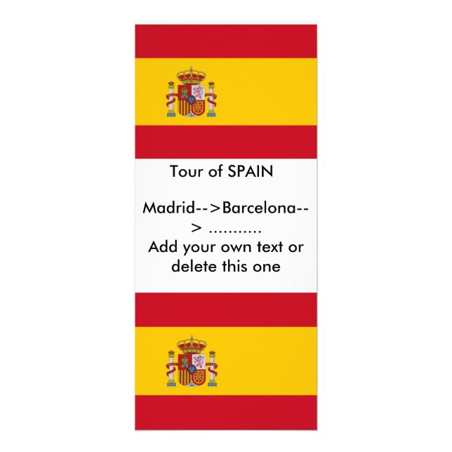 Rack Card with Flag of Spain (Front)