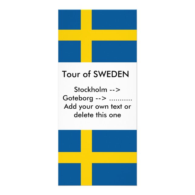 Rack Card with Flag of Sweden (Front)