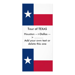 Rack Card with Flag of Texas, U.S.A.