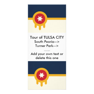 Rack Card with Flag of Tulsa City, USA