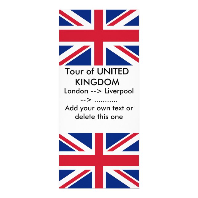 Rack Card with Flag of United Kingdom (Front)