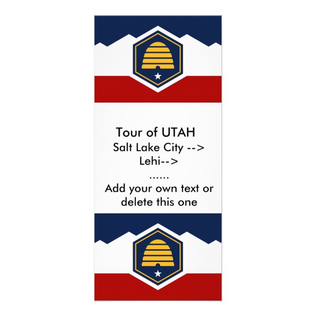 Rack Card with Flag of Utah, USA (Front)