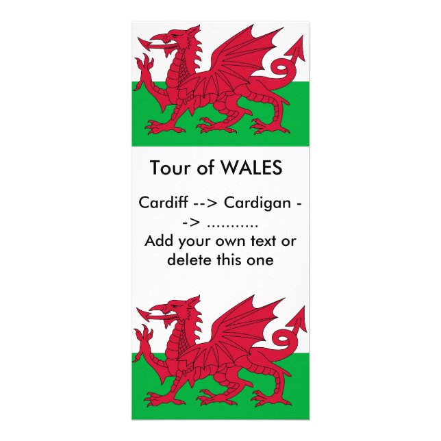 Rack Card with Flag of Wales (Front)