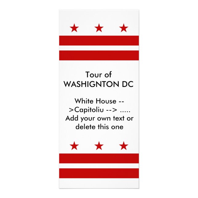 Rack Card with Flag of Washington DC, U.S.A. (Front)