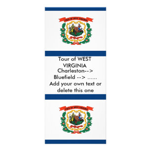 Rack Card with Flag of West Virginia, U.S.A.