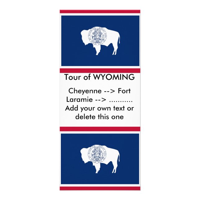 Rack Card with Flag of Wyoming, U.S.A. (Front)