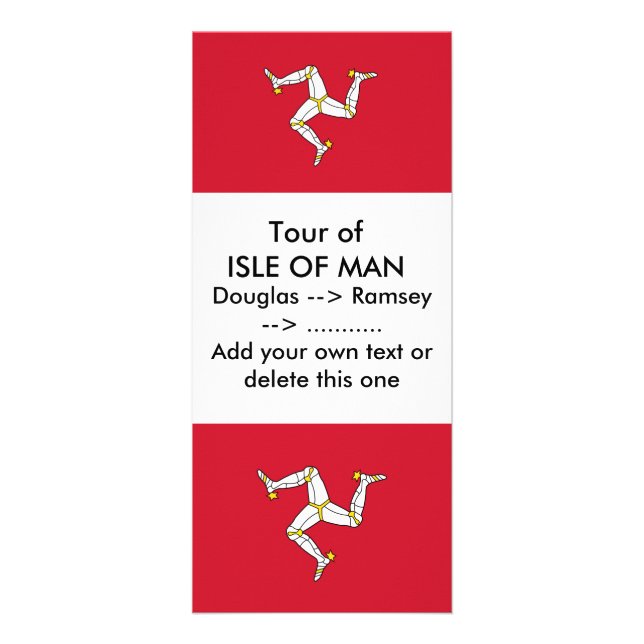 Rack Card with Isle of Man Flag, UK (Front)