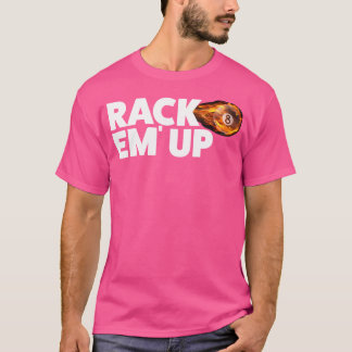 Rack Em Up Flaming Eight Ball Billiards T-Shirt