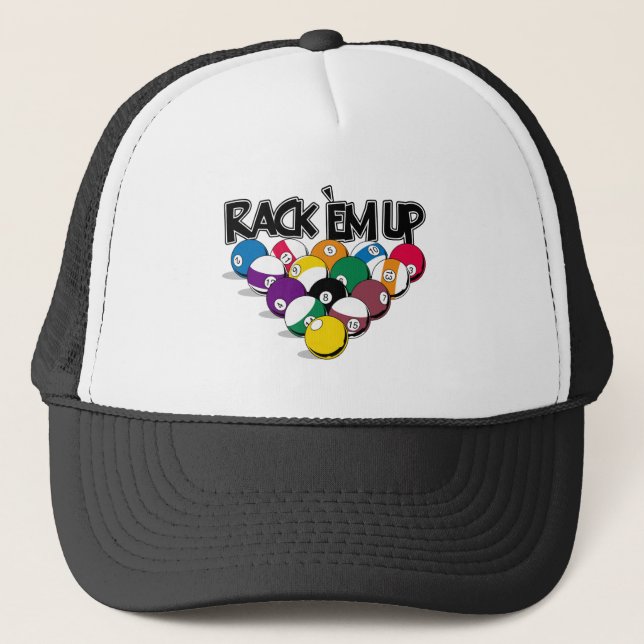 Rack Em Up Pool Trucker Hat (Front)