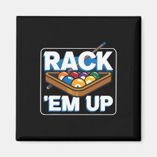 Rack Em Up Stick Player Sports Chalk Game Pool Magnet
