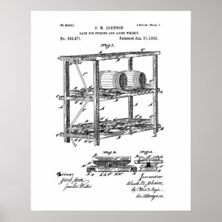 Rack for storing and aging whisky patent poster