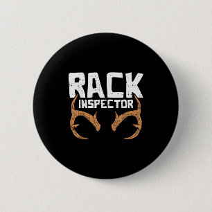 Rack Inspector Funny Deer Elk Buck Bow Hunting Hun 6 Cm Round Badge