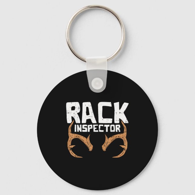 Rack Inspector Funny Deer Elk Buck Bow Hunting Hun Key Ring (Front)