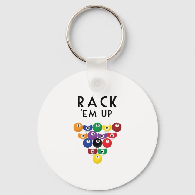 Rack of Pool Balls Key Ring (Front)