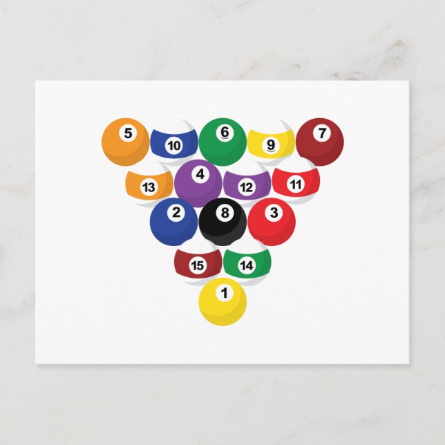 Rack of Pool Balls Postcard (Front)
