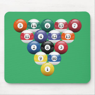 Racked Billiard Balls Mouse Mat
