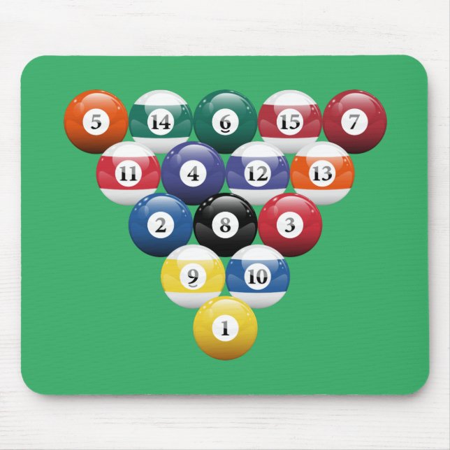 Racked Billiard Balls Mouse Mat (Front)