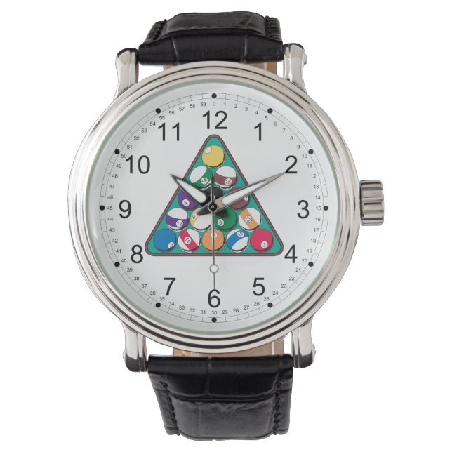 Racked Billiard Balls Watch (Front)