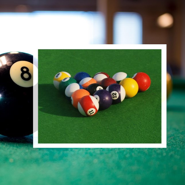 Racked Pool Balls on Pool Table Postcard (Creator Uploaded)