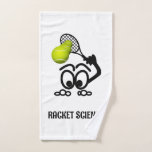 Racket Science Funny Tennis Player Hand Towel<br><div class="desc">A funny tennis player graphic by artist/designer Charmaine Paulson on a hand towel.</div>