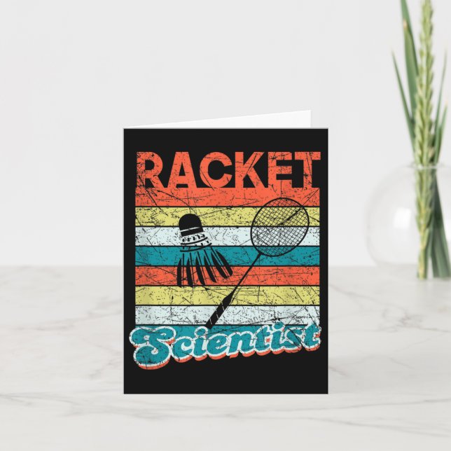 Racket Scientist Funny Badminton Player Shuttle Sc Card (Front)