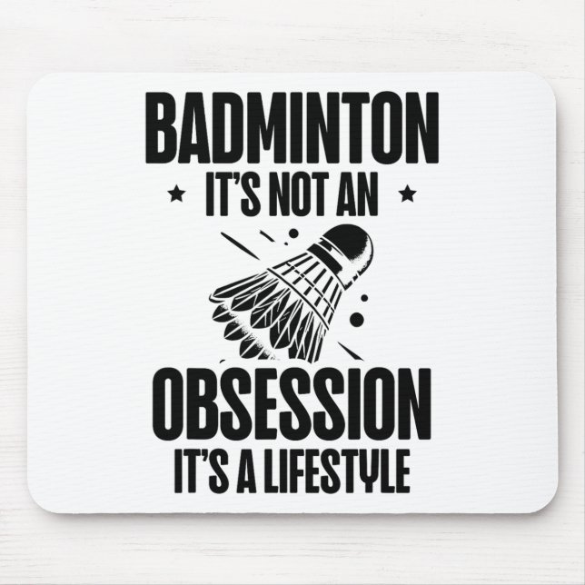 Racket Scientist Shuttle Badminton Player  Mouse Mat (Front)