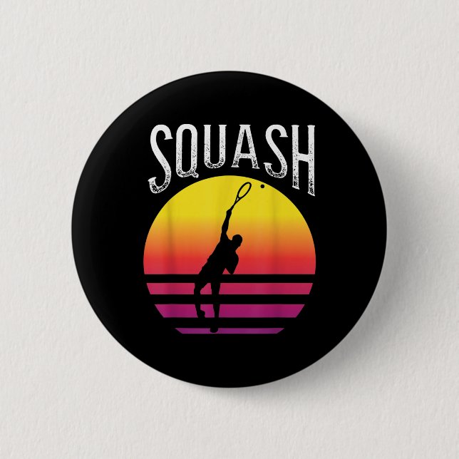 Racket Squash Ball Squash Court Badminton  6 Cm Round Badge (Front)