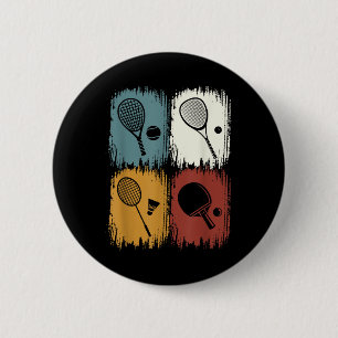 Racketlon, Tournament Sport With 4 Disciplines  6 Cm Round Badge