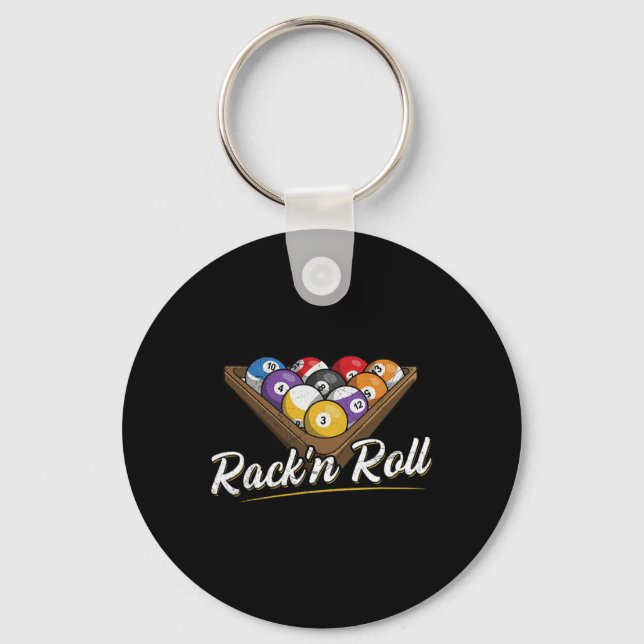 Rackn Roll Pun For A Poll Player  Key Ring (Front)