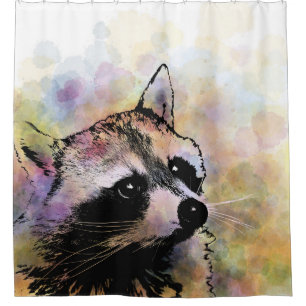 racoon 23 shower curtain