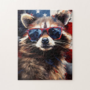 Racoon 4th of July Independence day Jigsaw Puzzle